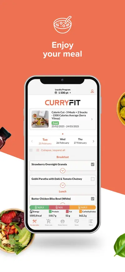 CurryFit App Screen 2