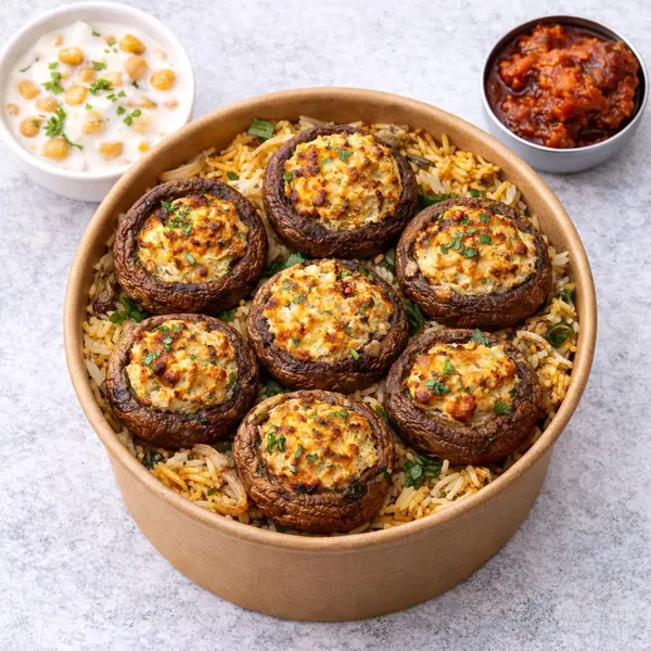 Stuffed Mushroom Biryani
