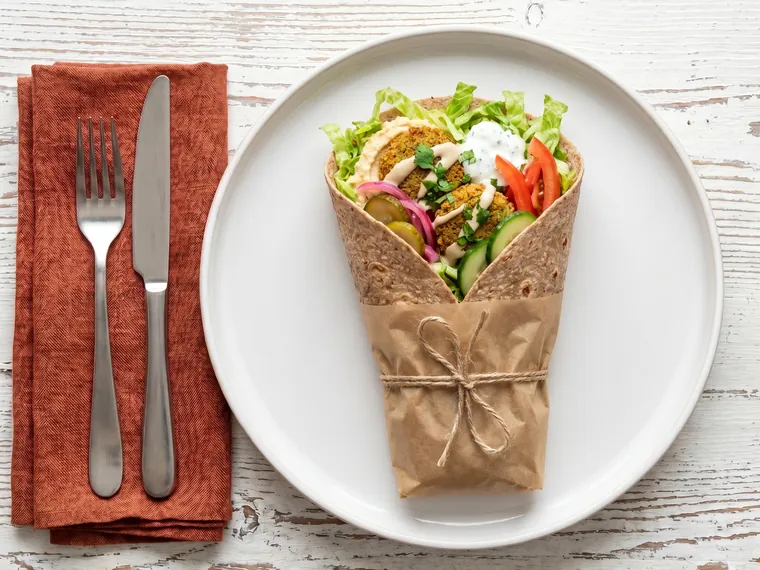 Baked Falafel Wrap