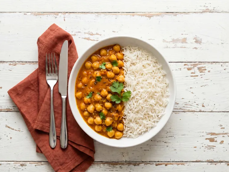 Chana Masala Rice Bowl